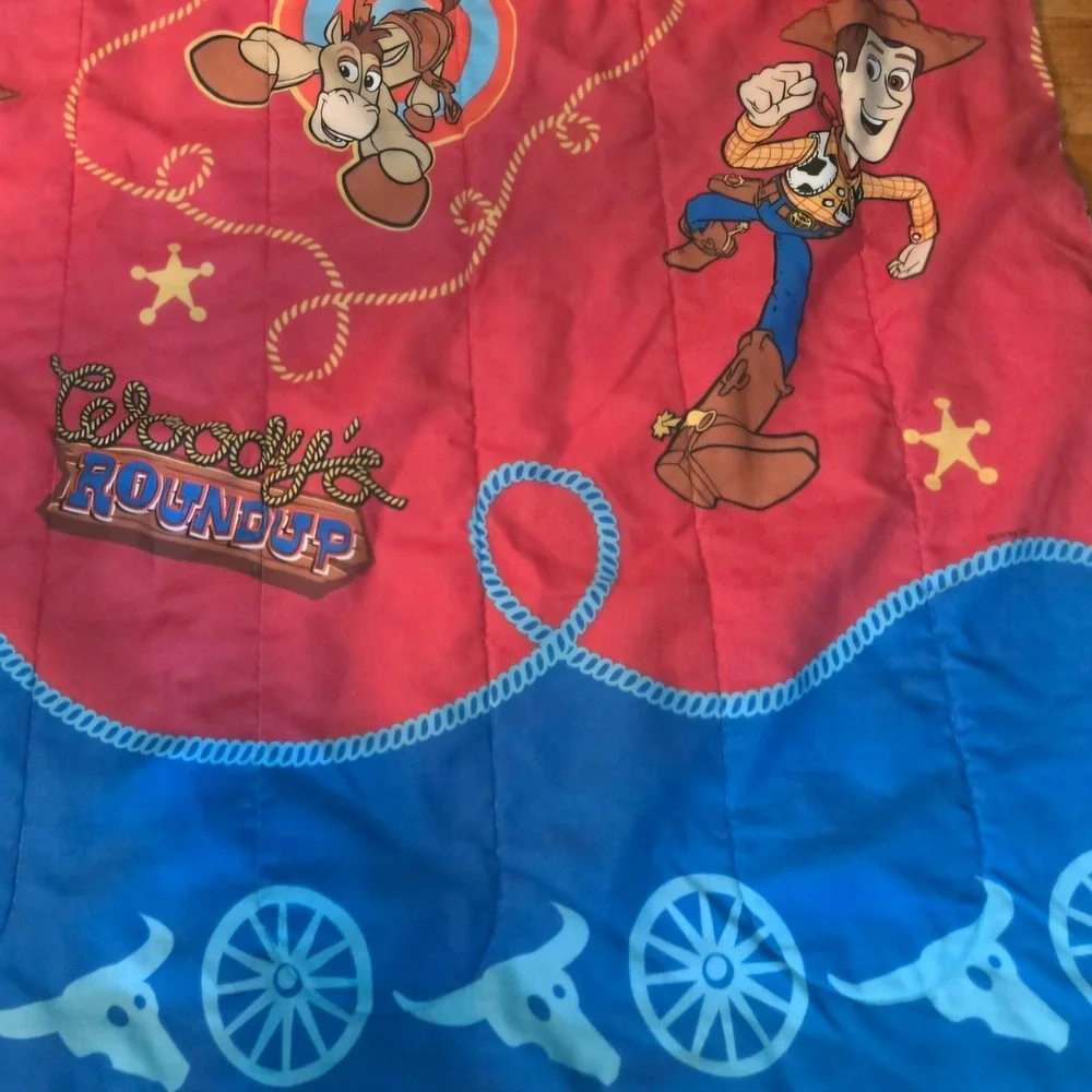 Vintage Disney Toy Story Buzz Lightyear Woody Comforter Reversible Twin